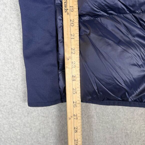 Fabletics Womens Size Large Full Zip Front Puffer Vest Navy Blue Pockets Stretch - Picture 4 of 6